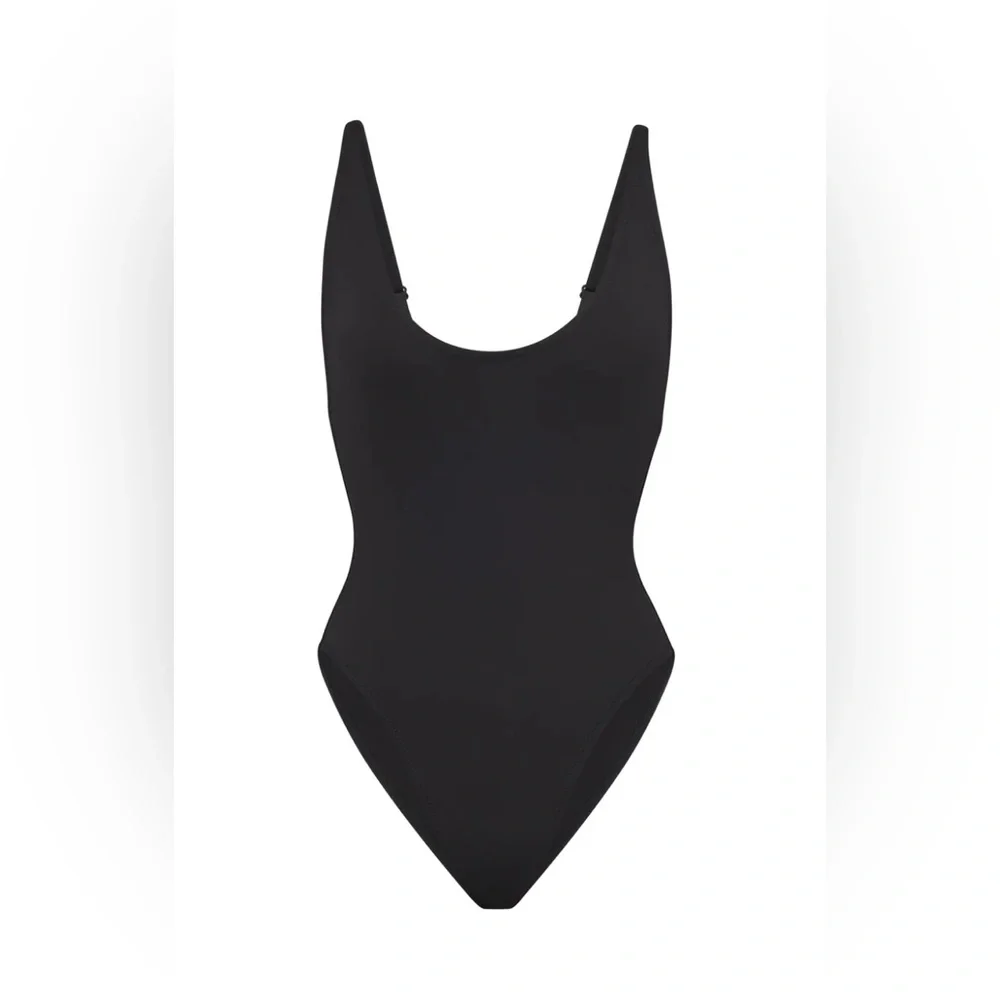 NWT Skims Recycled Swimsuit Scoop Neck One Piece in Onyx Color Size L